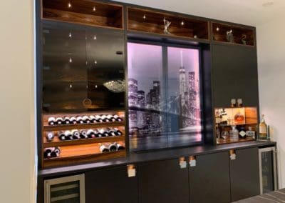 Wide View of Custom Cabinetry For Your Custom Home Bar in New Jersey at Uniq Concepts