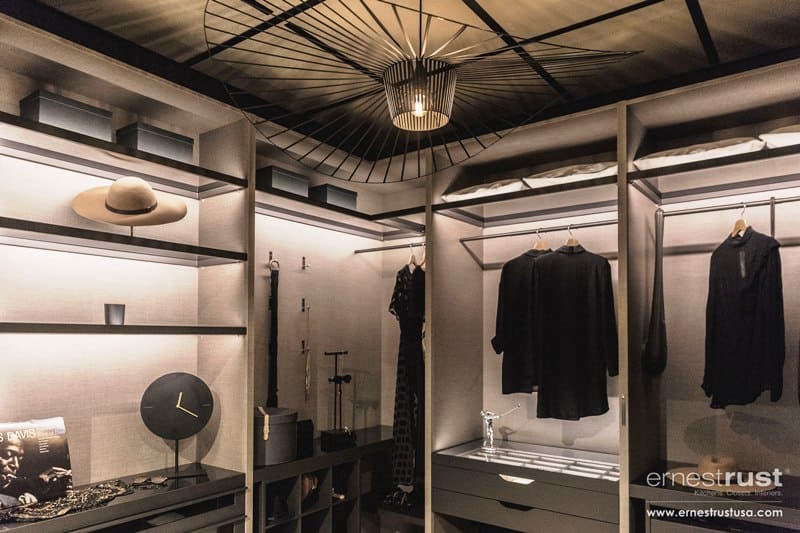 organized custom walk-in closet